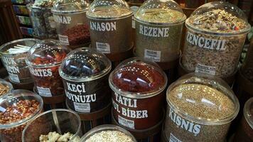 turkey istanbul 23 july 2023. various spices in store in istanbul . video