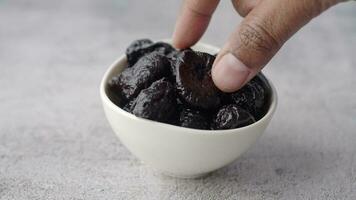 hand pick Natural Dried Plums, prunes video