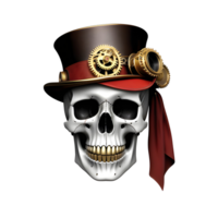 ai generato cranio con steampunk stile png trasparente sfondo