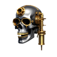 ai gegenereerd schedel met steampunk stijl PNG transparant achtergrond
