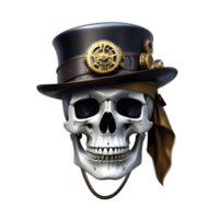 AI generated Skull With Steampunk Style Png Transparent Background