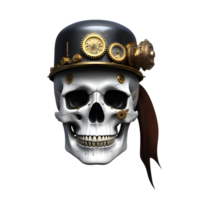 ai gerado crânio com steampunk estilo png transparente fundo