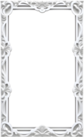 AI generated White Tradisional Curve Border Frame Png Transparent Background