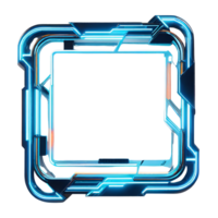AI generated Cyberpunk Border Frame PNG Transparent Background
