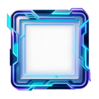 AI generated Cyberpunk Border Frame PNG Transparent Background