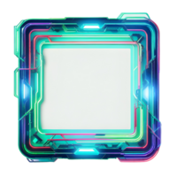 AI generated Cyberpunk Border Frame PNG Transparent Background