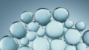 Liquid oil bubble texture background, transparent glass background, 3d rendering. video