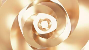 abstract metaal ring en kromme achtergrond, 3d weergave. video