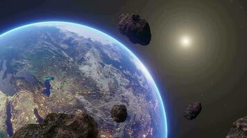 Space Earth Asteroids video