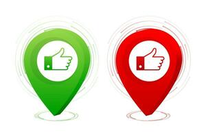 Yes and No check marks icon on white background. Flat simple style trend modern red and green checkmark. vector