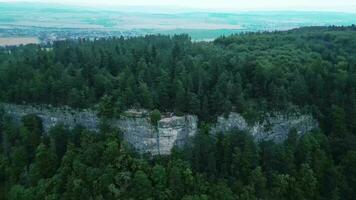 Aerial orbiting view Tomasovsky vyhlad view in Slovak paradise video