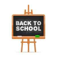 Modern chalkboard black template with sign back to school. Vector illustration