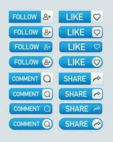 Set of modern buttons, Different gradient. Click the gradient button. vector