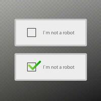 Captcha i am not a robot vector computer code.