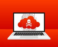 Virus cloud. Searching virus. Microbe icon. Cyber secure vector