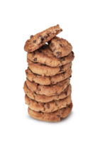 Freshly baked chocolate chip cookies isolated on transparent bacground png