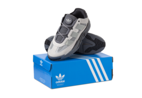 Sneakers Adidas Niteball with blue box isolated on a transparent background png