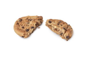 Pieces of delicious chocolate chip cookie png