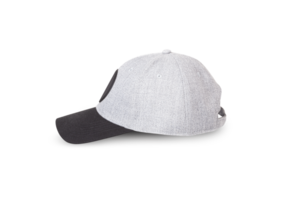 gris base-ball casquette. des sports chapeau avec visière isolé sur une transparent png