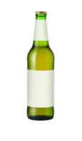 Lager beer bottle with an example label isolated on a transparent background png