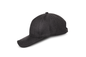 noir base-ball casquette. des sports chapeau avec visière isolé sur une transparent png