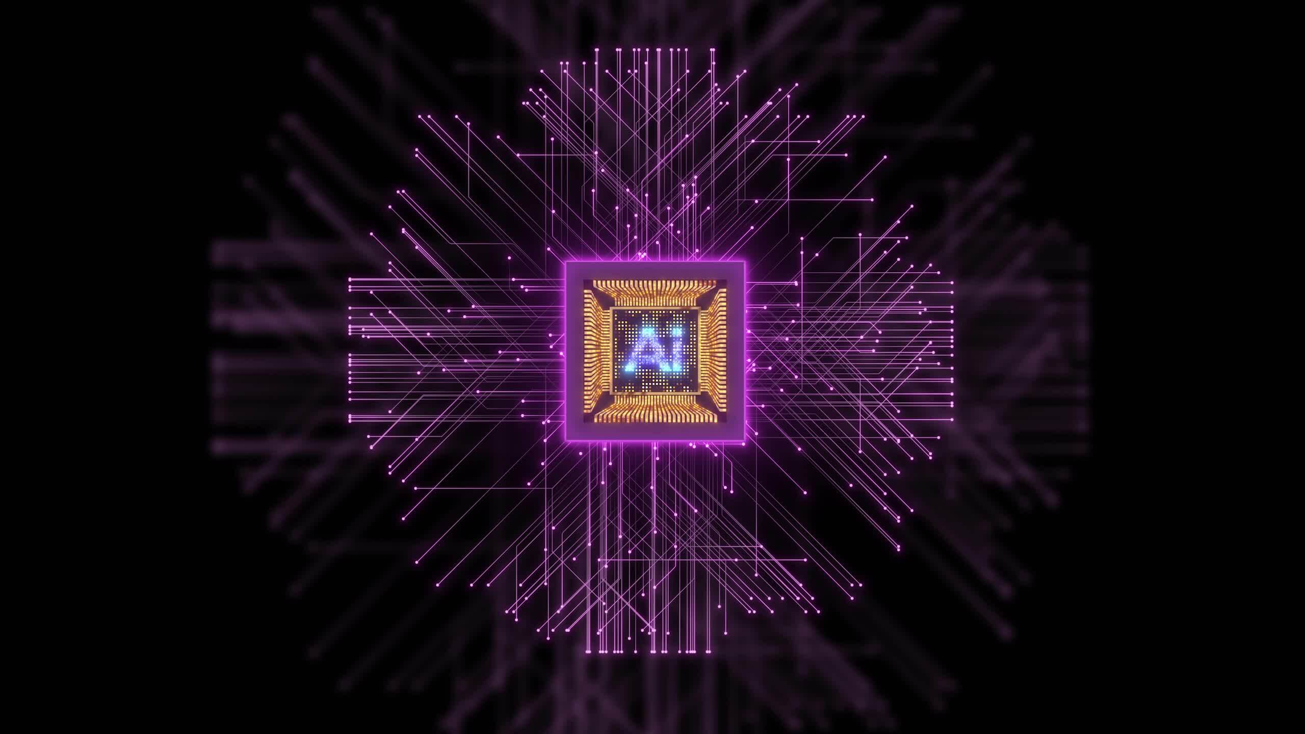 propulsé par l'IA bras CPU circuit planche. central ordinateur