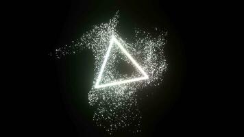 abstract glowing triangle particle, rotate, 3d background video