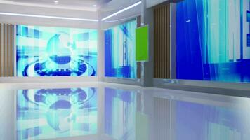 3D Virtual TV Studio News, Backdrop For TV Shows .TV On Wall.3D Virtual News Studio Background,3d illustration video