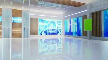 3D Virtual TV Studio News, Backdrop For TV Shows .TV On Wall.3D Virtual News Studio Background,3d illustration video