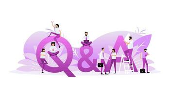 FAQ, QA online support center concept. Search icon vector. Isometric vector