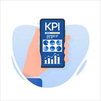 plano icono con kpi para márketing diseño. financiero inversión. negocio datos análisis vector