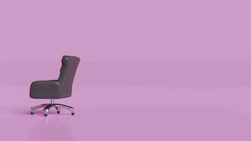 3d business chair with question mark isolated on pink background. video