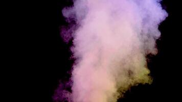 Abundant cloud of smoke emerging on black background. Abstract smoke with colored lights. Beautiful white smoke appears. video