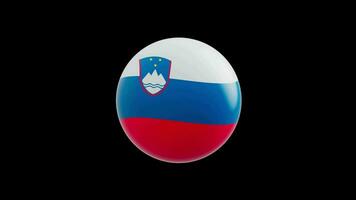 animation of the flag of the country Slovenia, stylized as a sphere.  alpha channel video