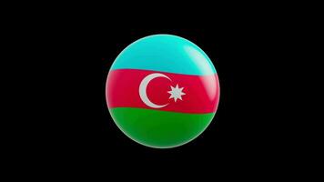 animation of the flag of the country Azerbaijan stylized under the sphere video