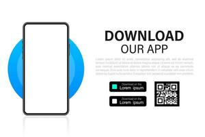 Download pages. Mobile app application. Business concept. Hand touch screen smartphone icon. vector