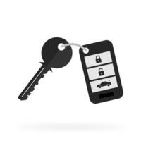 Auto key, great design for any purposes. 3d vector illustration. Blue background. White background. Vector icon.