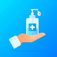 Disinfection sanitizer on transparent background. Vector 3d illustration.