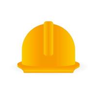 Yellow helmet on white background. Isolated vector illustration. Cartoon vector illustration