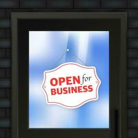 Open for business sign. Flat design for business financial marketing banking. vector