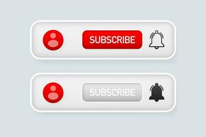 Red rounded subscribe button on white background vector