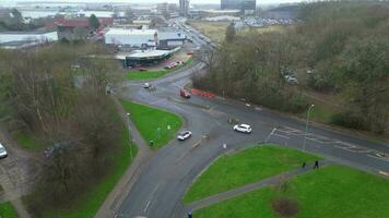 hög vinkel antal fot av corby stad av England Storbritannien under kall och molnig dag av vinter. januari 11:e, 2023 video