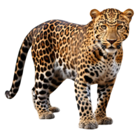 AI generated leopard on a transparent background png isolated