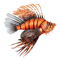 AI generated Lionfish isolated on transparent background png