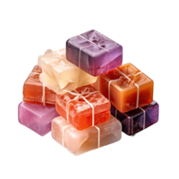 AI generated Assorted Handmade Soaps isolated on transparent background png