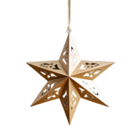 AI generated Christmas decoration gold star png