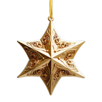 AI generated Christmas decoration gold star png