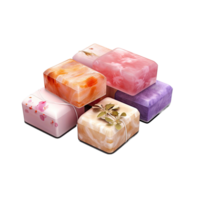 AI generated Assorted Handmade Soaps isolated on transparent background png