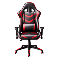 ai généré noir et rouge ordinateur jeu chaise isolé sur une transparent Contexte png