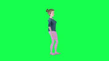 3D housewife  surprised , green screen left angle video